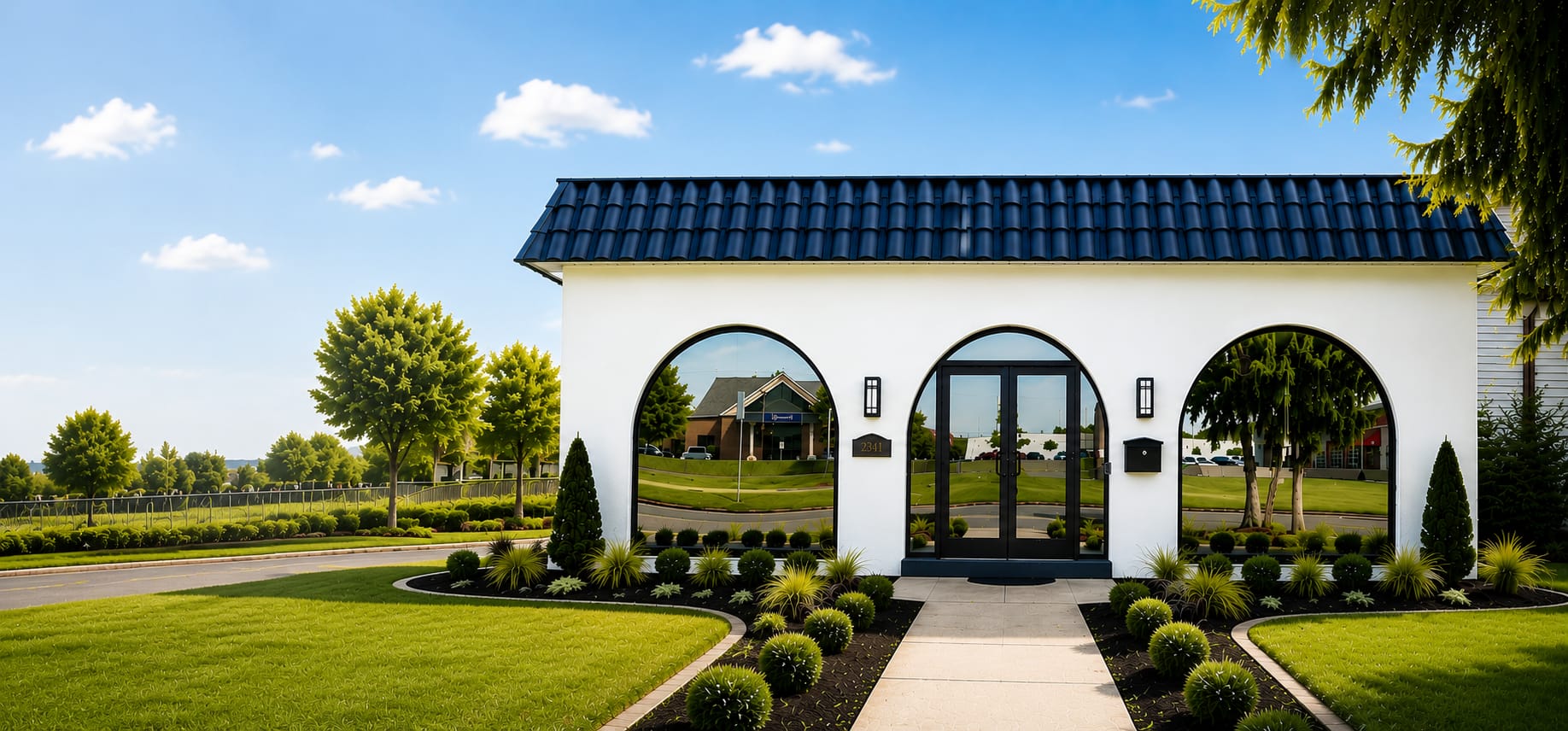 Exterior of the Whitehall Dental Group clinic in Whitehall Township, PA on a sunny day